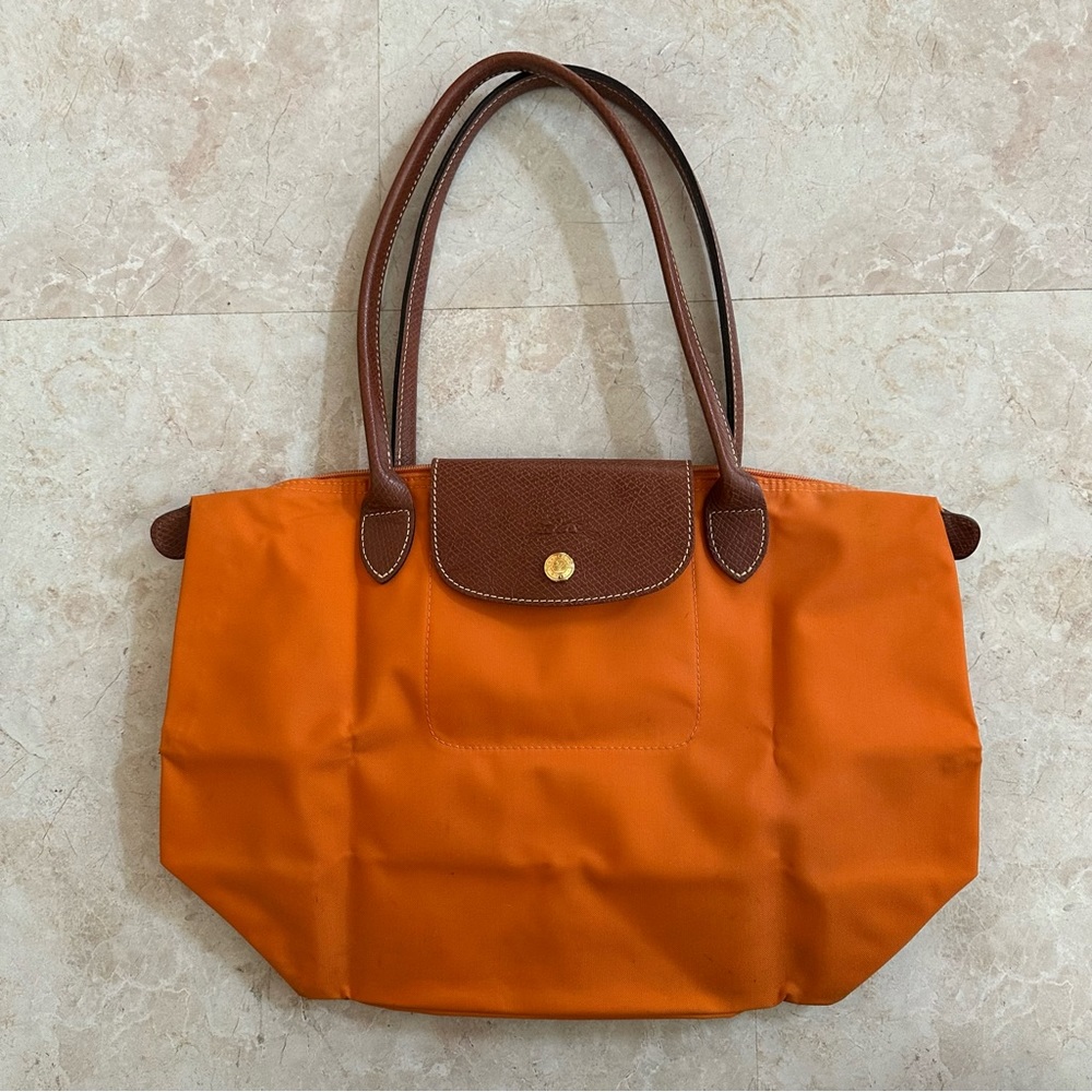 Longchamp Le Pilage Original Medium Tote in Orange